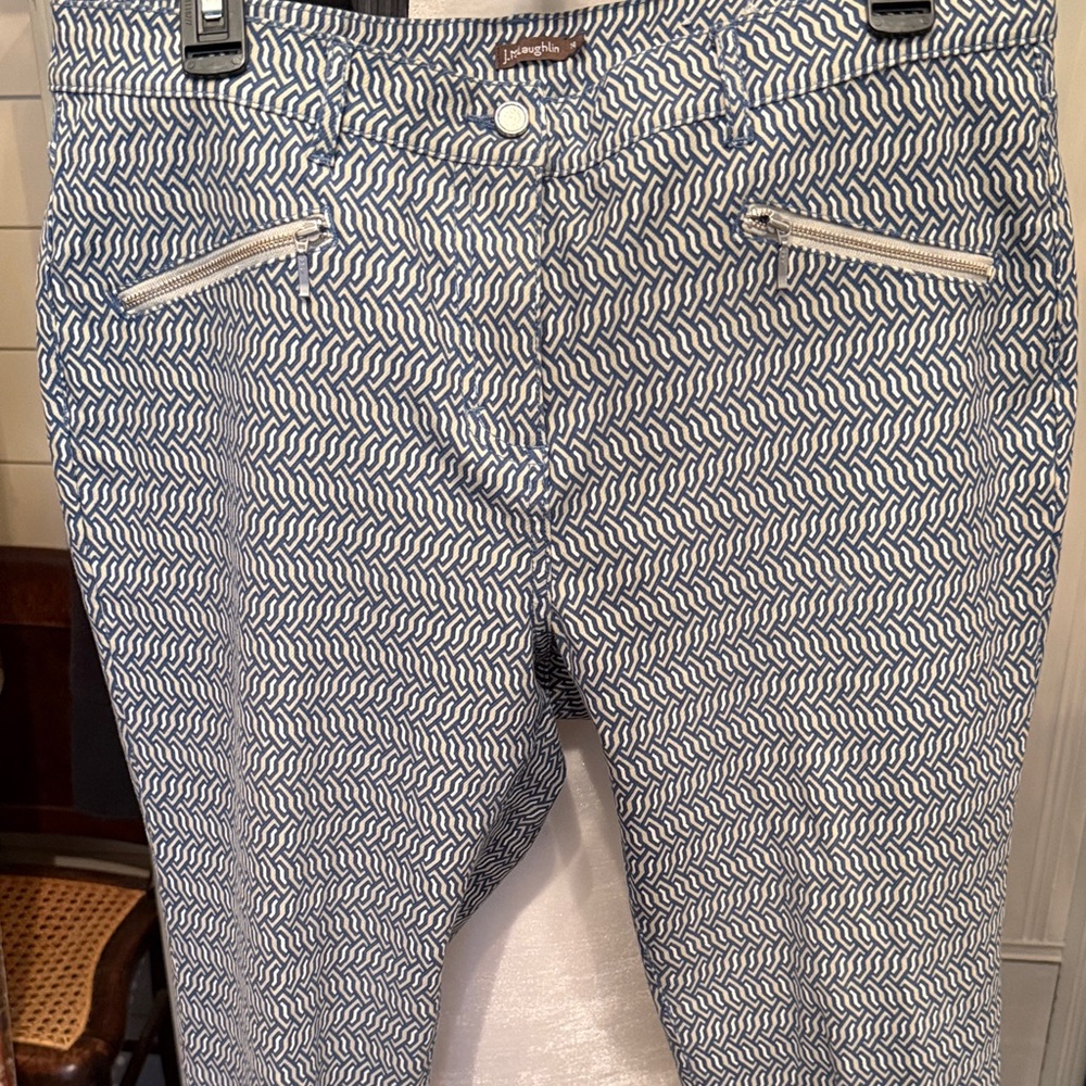 J McLaughlin Chic Blue Patterned Women's Skinny Jeans